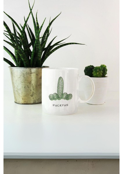 Fucktus Kaktüs Tasarım Baskılı Kupa