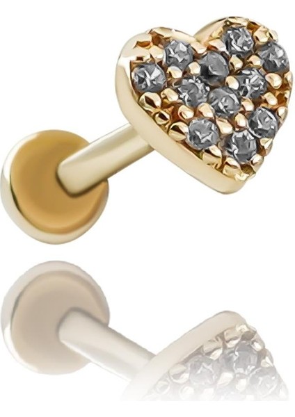 Taşlı Kalp Piercing