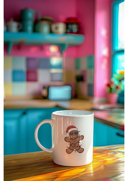 Merch&İce Gözlüklü Yılbaşı Kurabiye Adam Baskılı Yılbaşı Kupası