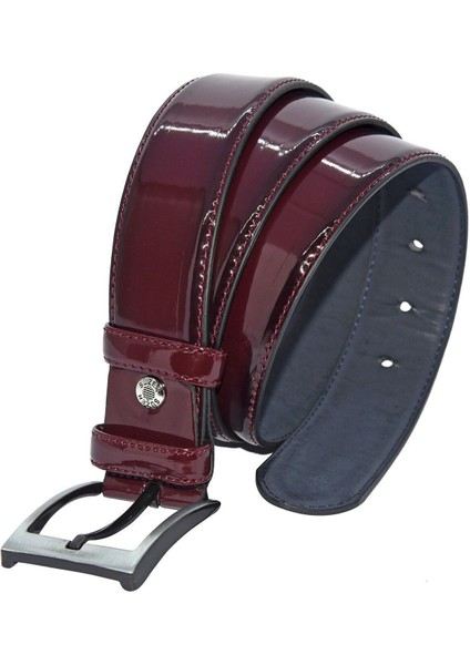 * 4 Cm. Klasik Suni Deri Rugan Kemer Bordo