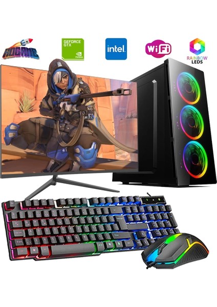 Intel I5 3n 8gb 480GB SSD 4gb GTX1050TI 21.5" Monitörlü Oyun Bilgisayarı