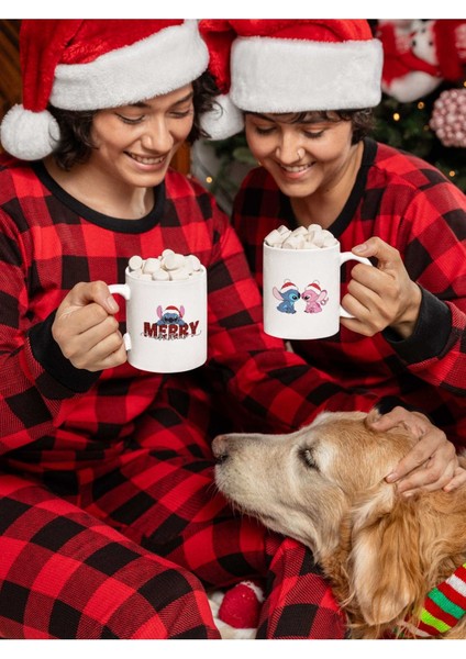 Merry Christmas Stitch ve Stitch-Angel (Stiç ve Sevgilisi) 2’ Li Yılbaşı Kupa fiyatları