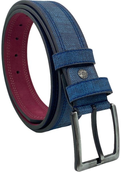 * 4 Cm. Spor Suni Deri Dikişli Model Kemer Lacivert modelleri