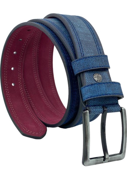 * 4 Cm. Spor Suni Deri Dikişli Model Kemer Lacivert fırsatları