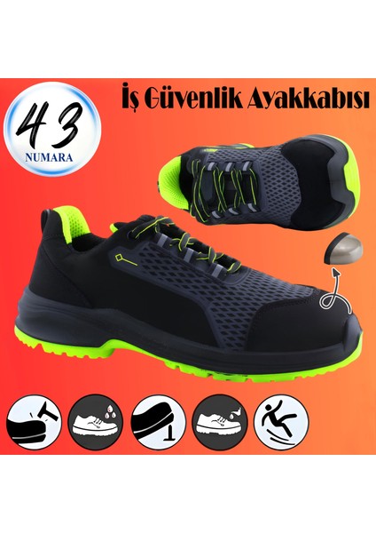 Iş Ayakkabısı Çelik Demir Burunlu 43 Numara Nubuk Bağcıklı Sportif Güvenlik Inşaatçı Ayakkabı