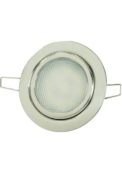 Krom Gömme Spot 12V Gün Işığı 9 LED Yaylı