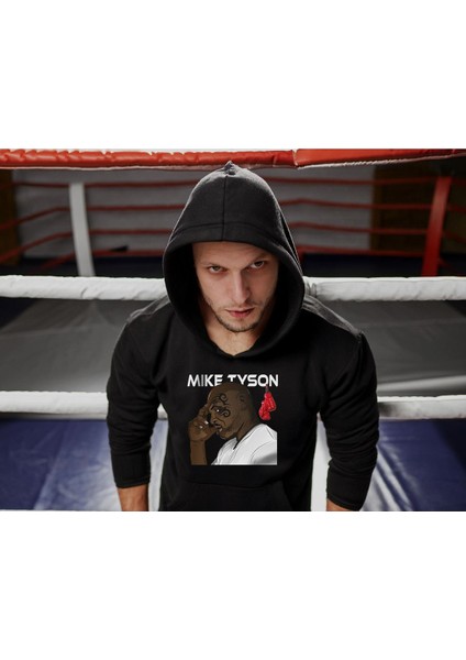 Mike Tyson Özel Tasarım Pamuklu Oversize Unisex Siyah Sweatshirt