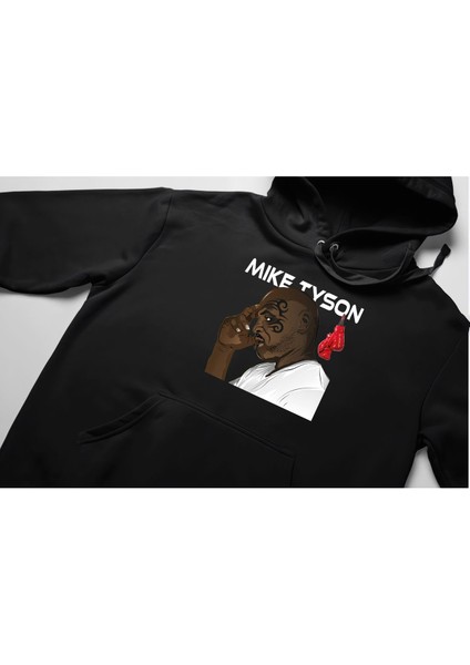 Mike Tyson Özel Tasarım Pamuklu Oversize Unisex Siyah Sweatshirt