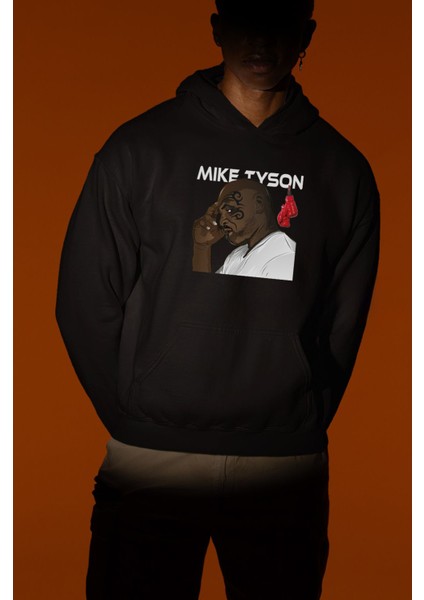 Mike Tyson Özel Tasarım Pamuklu Oversize Unisex Siyah Sweatshirt