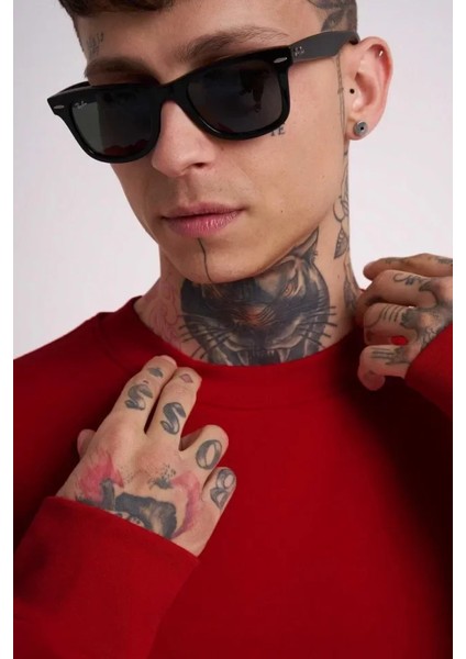 By Kea Biskilet Yaka Üç Iplik Sweatshirt - Kırmızı modelleri