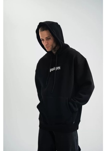 By Kea Kapşonlu Double Oversize Dijital Patchli Sweatshirt - Siyah