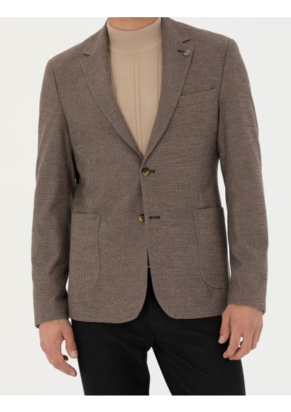 Erkek Kahverengi Slim Fit Ceket 50276546-VR029