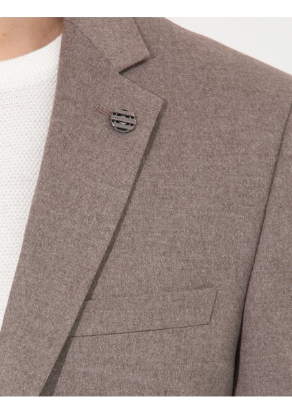 Erkek Açık Kahverengi Slim Fit Takım Elbise 50260093-VR002