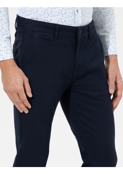 Erkek Lacivert Slim Fit Kanvas Pantolon 50265904-VR033