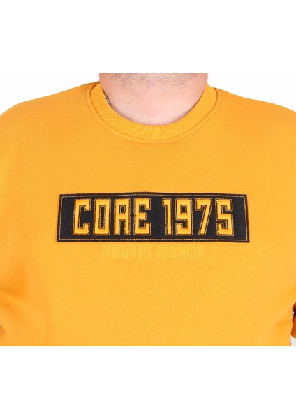 Erkek Büyük Beden Sıfır Yaka 3ip Sweat Core 1975 24209 Hardal modelleri