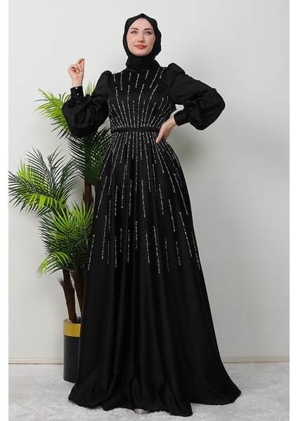 Ceyda Saten Abiye Siyah