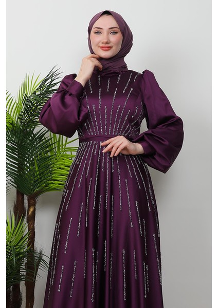 Ceyda Saten Abiye Mor indirimleri