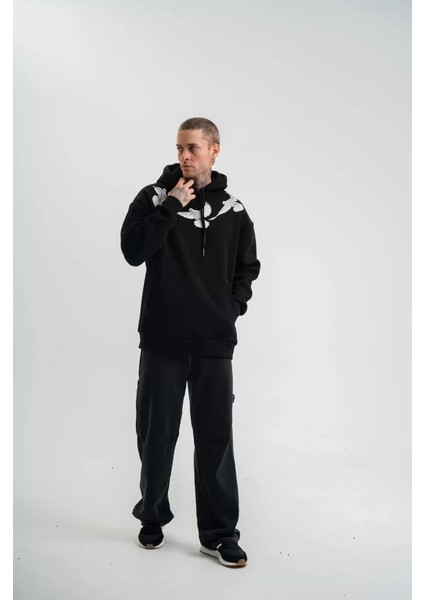 By Kea Uzun Kol Bisiklet Yaka Yıkamalı Sweatshirt - Siyah modelleri