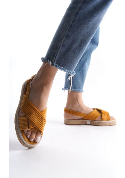 Kadın Enya Espadril Günlük Ayakkabı - Hardal
