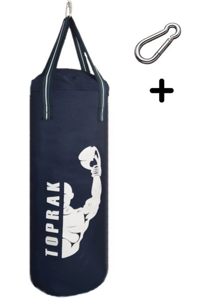 Eldiven Hediyeli Çocuk Boks Torbası 7-9 Yaş Için 50X20 cm Karabina Hediyeli Içi Dolu Toprak Sport