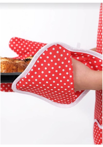 Besyamihome Besttrend 3lü Set Sıvı Geçirmez Mutfak Önlüğü, Isıya Dayanıklı Fırın Eldiveni ve Tutacak Takımı