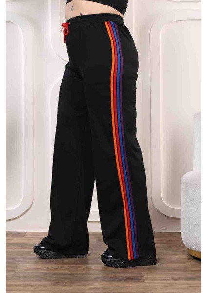 Renkli Şeritli Bol Paça Pantolon