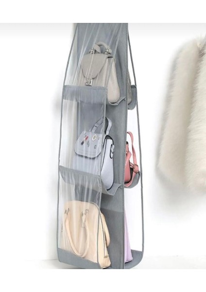 Gri 6 Cepli Dolap İçi Çanta ve Ayakkabı Düzenleyici modelleri