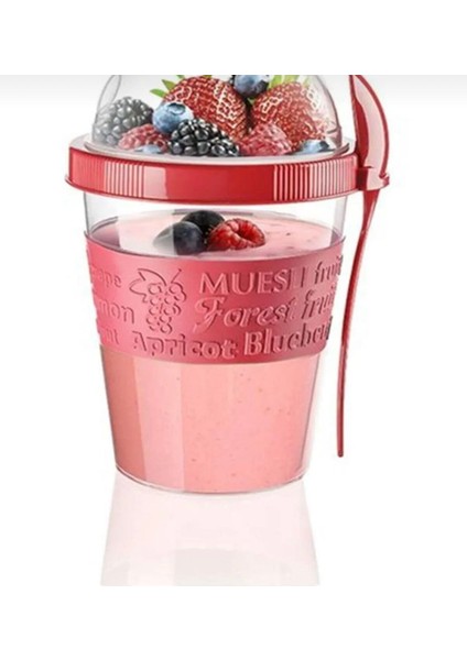 600 ml Kaşıklı Diyet Bardağı Taşınabilir Yemek Saklama Kabı Piknik Seti ve Müsli Bardağı Mama Kabı fırsatları