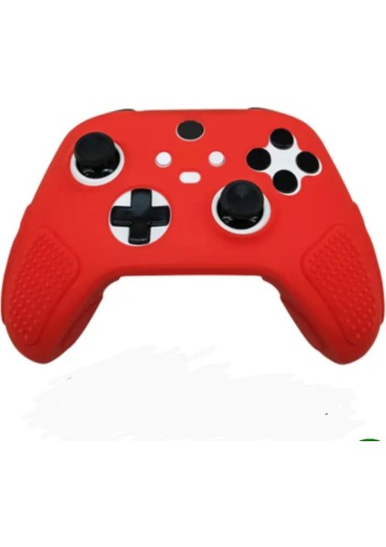 Xbox Series S x Silikon Kılıf Analog Koruyucu Set 9. Nesil Kol Uyumlu Kabartmalı Kırmızı