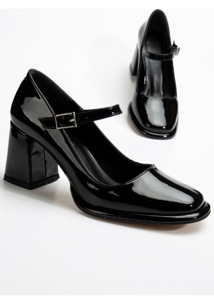 Adelin Kadın Yüksek Topuklu Siyah Rugan Oxford Ayakkabı fiyatları