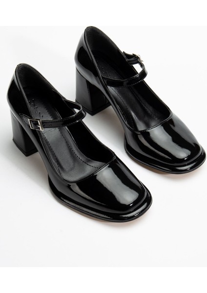 Adelin Kadın Yüksek Topuklu Siyah Rugan Oxford Ayakkabı modelleri