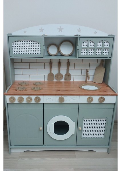 Doğal Hayal Eğlenceli Ahşap Oyun Mutfağı Ledli fiyatları