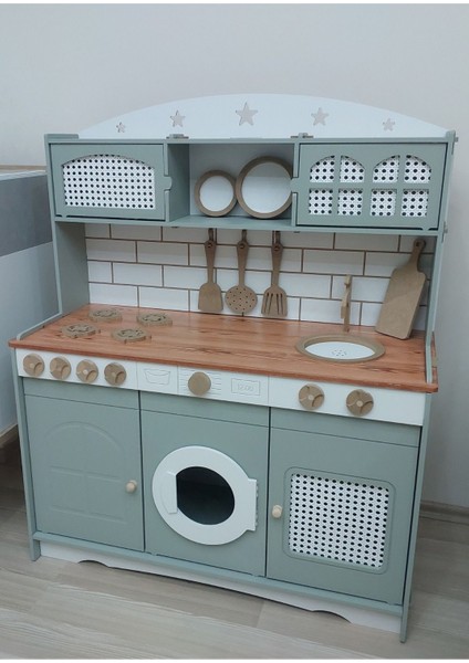 Doğal Hayal Eğlenceli Ahşap Oyun Mutfağı Ledli modelleri