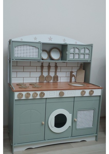 Doğal Hayal Eğlenceli Ahşap Oyun Mutfağı Ledli fırsatları