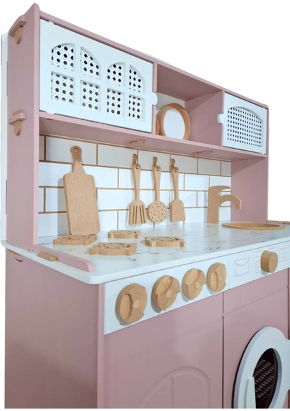 Rattan Şıklığında Elizya Ahşap Oyuncak Mutfak 9 Parça Servis Setli fırsatları