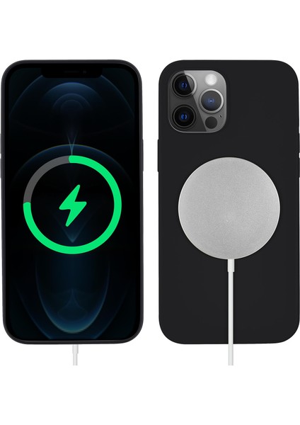 iPhone 13 Pro Max Kılıf Magsafe Özellikli Içi Kadife Silikon Kapak