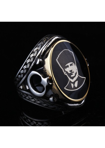 925 Ayar Ay Yıldızlı Atatürk Erkek Gümüş Yüzük fiyatları