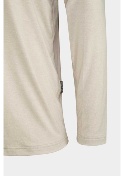 Vernon Erkek Uzun Kol Viloft T-Shirt Beyaz