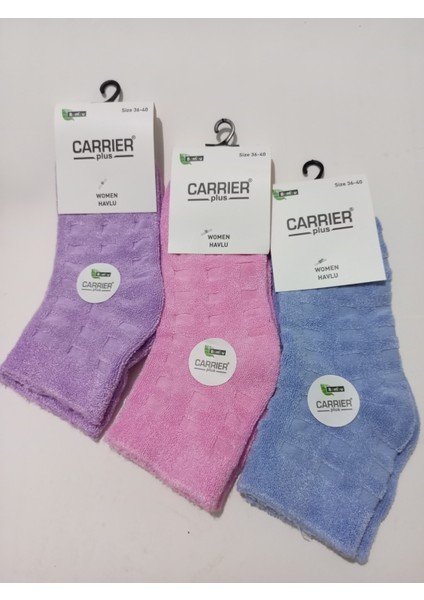 Kadın Bambu Naylonsuz Havlu Çorap 3'lü
