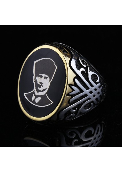 925 Ayar Gümüş Lale Motifli Atatürk Erkek Yüzük fırsatları