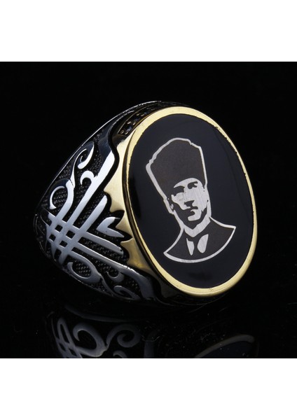 925 Ayar Gümüş Lale Motifli Atatürk Erkek Yüzük indirimleri