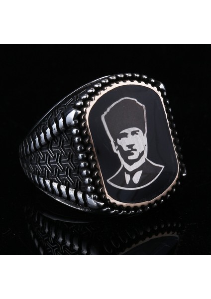925 Ayar Kartal Pençesi Atatürk Erkek Gümüş Yüzük