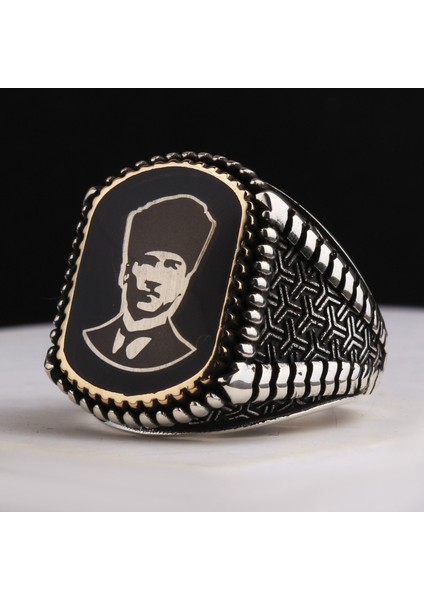 925 Ayar Kartal Pençesi Atatürk Erkek Gümüş Yüzük modelleri