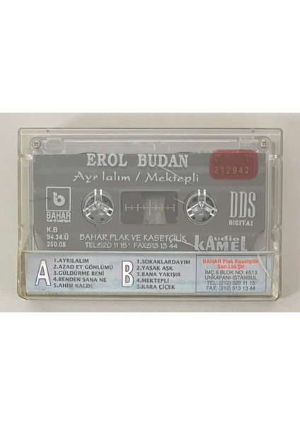 Erol Budan – Ayrılalım Mektepli Kaset fiyatları
