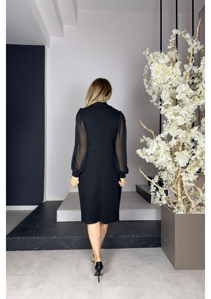 G1186 Taş Detaylı Tasarım Elbise Siyah modelleri