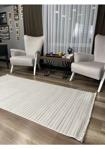 Prag 9216 Bej Modern Makina Halısı