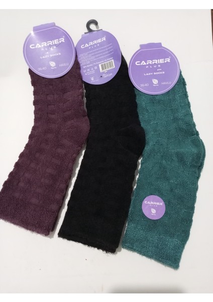 Kadın Bambu Naylonsuzters Havlu Çorap 3'lü