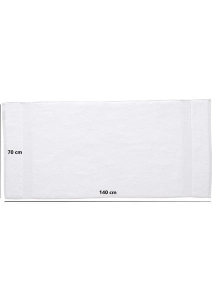 Tomurcuk %100 Pamuk 3'lü Banyo Havlu Seti | 70X140 cm | Beyaz fırsatları