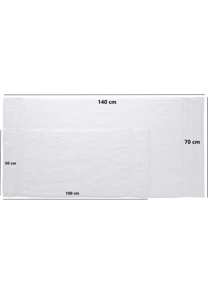 Tomurcuk %100 Pamuk 6'lı Banyo ve El Havlu Seti | 2'li 70X140CM ve 4'lü 50X100CM | Beyaz fırsatları