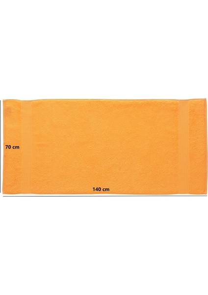 Tomurcuk %100 Pamuk 3'lü Banyo Havlu Seti | 70X140 cm | Turuncu fırsatları